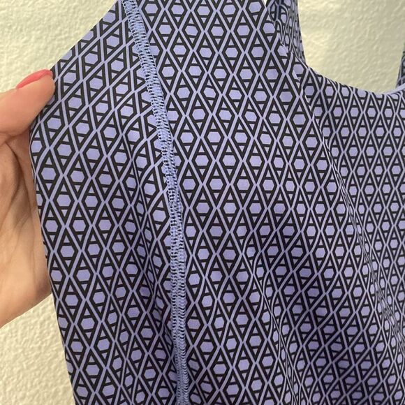 NWOT- Athleta-Ultimate Ease Fit And Flare Blue Purple Printed Dress- Size Small - Picture 6 of 15